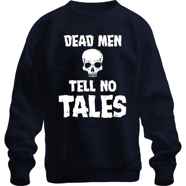 Dead Men Tell No Tales Pirate Skull Sailor Old Unisex Felpa Pullover, Navy, 3XL-image