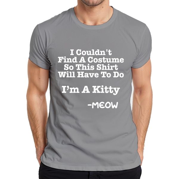 Non Sono Riuscito A Trovare Un Costume Sono Un Gattino Halloween Katze Lustig Herren Maglietta, Grau, L-image