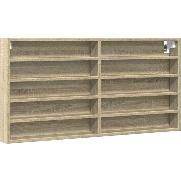 Vidaxl Vetrina Rovere Sonoma 100X8,5X50 Cm Materiale A Base Di Legno-image