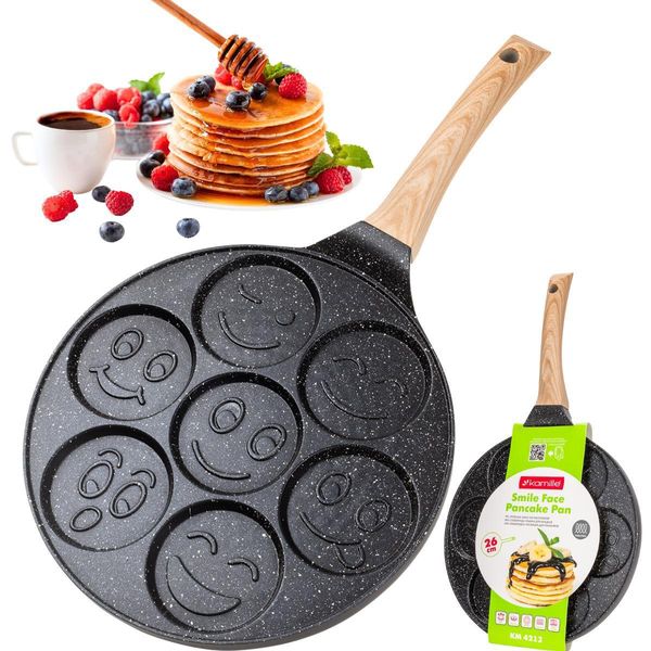 Kamille Padella Inez Padella Per Pancake 26 Cm Induzione Padella Antiaderente Padelle Per Crepes Smileys-image