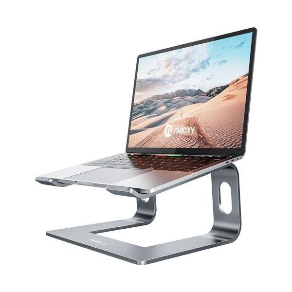 Nulaxy Laptop Stand, Ergonomico In Alluminio Staccabile Compatibile Con Macbook Air Pro, Dell Xps, Hp, Lenovo Più Computer Portatili Da 10-15,6 Pollici Grigio-image