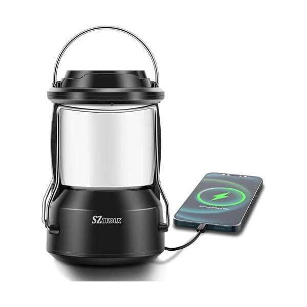Lampada Da Campeggio A Led, Lanterna Portatile, Portalampada Usb Ricaricabile, Luce Da Tenda Dimmerabile Da 5200 Mah, Luce Da Esterno, Interruzioni Di Corrente All'aperto-image