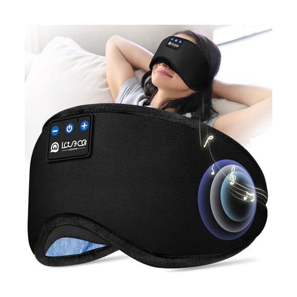 Maschera Per Il Sonno, Maschera Per Il Sonno Laterale, Maschera Per Il Sonno Con Cuffie Bluetooth, Maschera Per Gli Occhi 100% Opaca Cuffie Per Il Sonno Ultra Morbide Per I Viaggi,-image