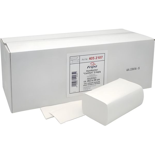 Fripa 4052107 Fripa PapierhandtüCher 4052107 Comfort Zick-Zack-Falzung 2-Lagig 2.250 TüCher-image