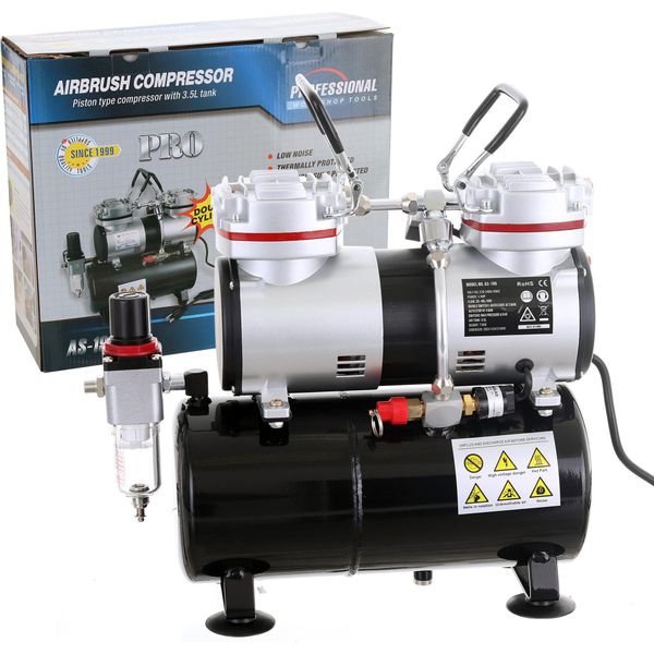 Compressore Per Aerografo A Doppio Getto Ad Alta Pressione 40 L/Min Tc Technic AS-196-image