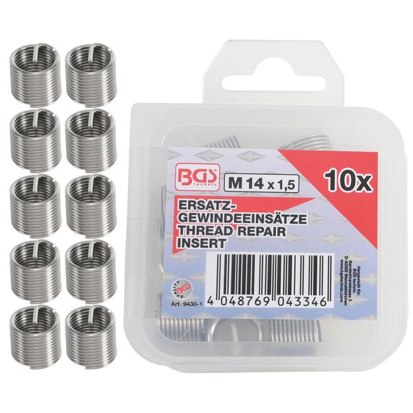 Bgs Inserti Filettati Di Ricambio M14 X 1,5 Mm 10 Pezzi - 9430-1-image