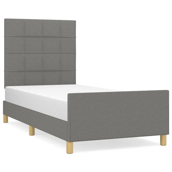 Vidaxl Struttura Letto Senza Materasso Grigio Scuro 80X200 Cm Tessuto-image