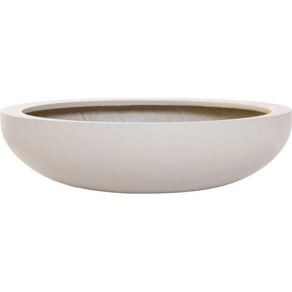 Vivanno Vaso Da Fiori In Fibra Di Vetro Plana, Color Crema Opaco - 54X14 Cm-image