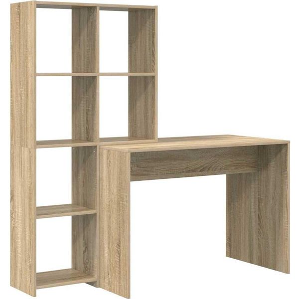 Vidaxl Scrivania Rovere Sonoma 138,5 X 55 X 143 Cm Materiale A Base Di Legno-image