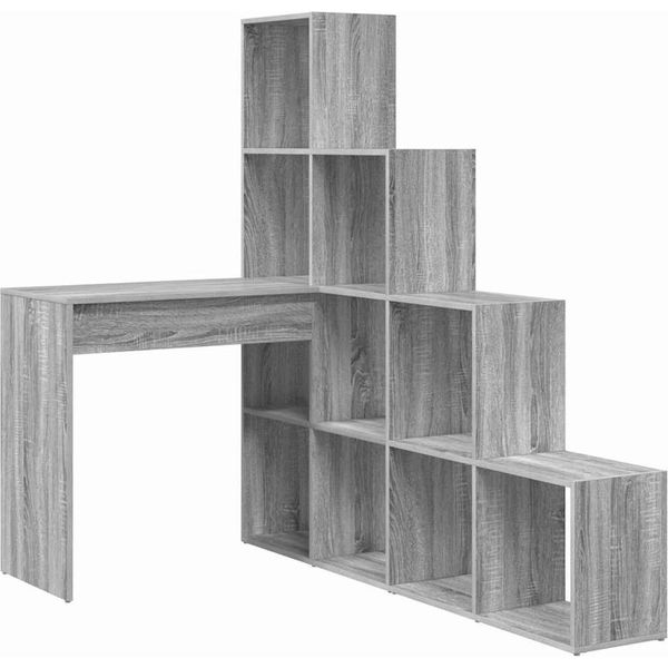 Vidaxl Scrivania Ad Angolo Con Ripiano Grigio Sonoma 101,5 X 149,5 X 149,5 Cm-image