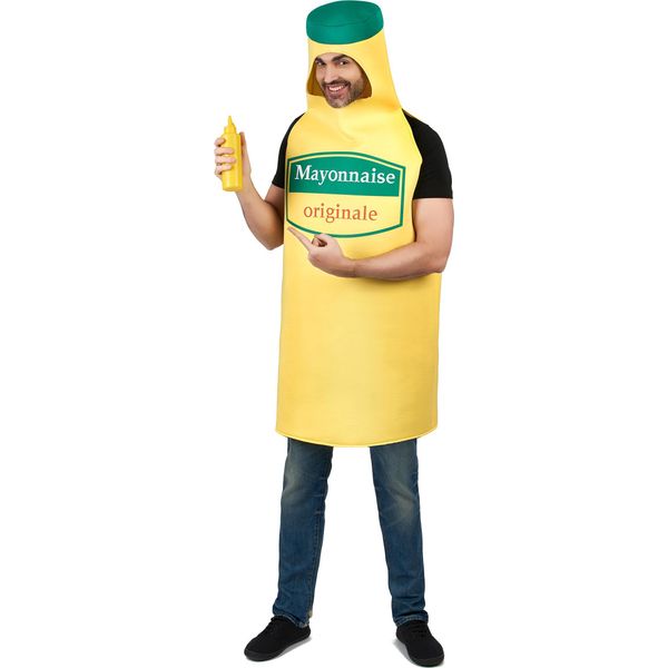 Costume Da Maionese Per Adulto Giallo-Verde - Taglia Unica-image