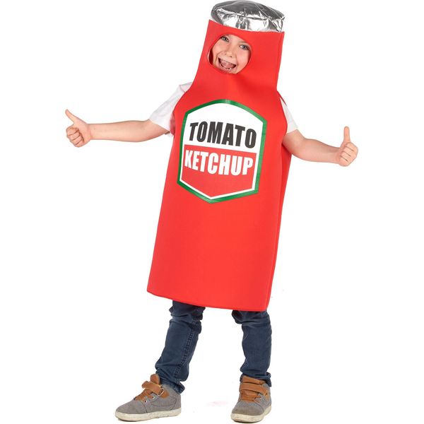 Costume Da Carnevale Per Bambini Ketchup Rosso E Bianco - 110/116 (5-6 Anni)-image
