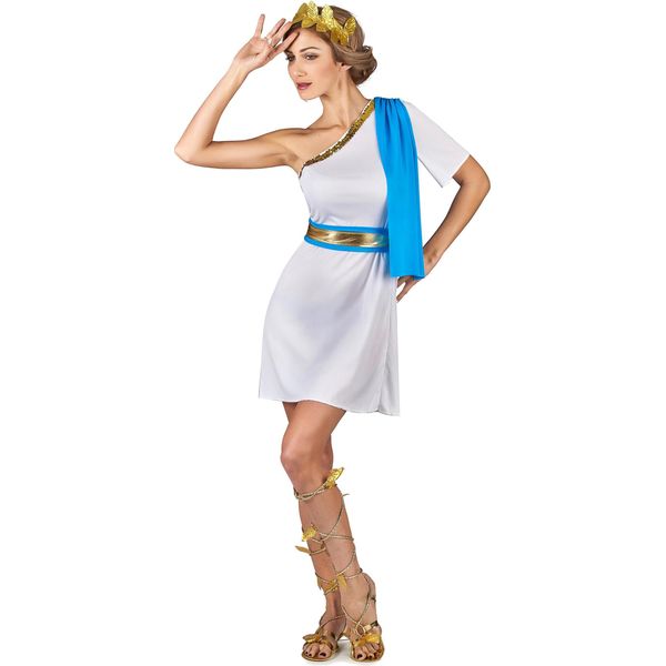 Costume Da Imperatrice Greca Da Donna Bianco-Oro-Blu - L-image