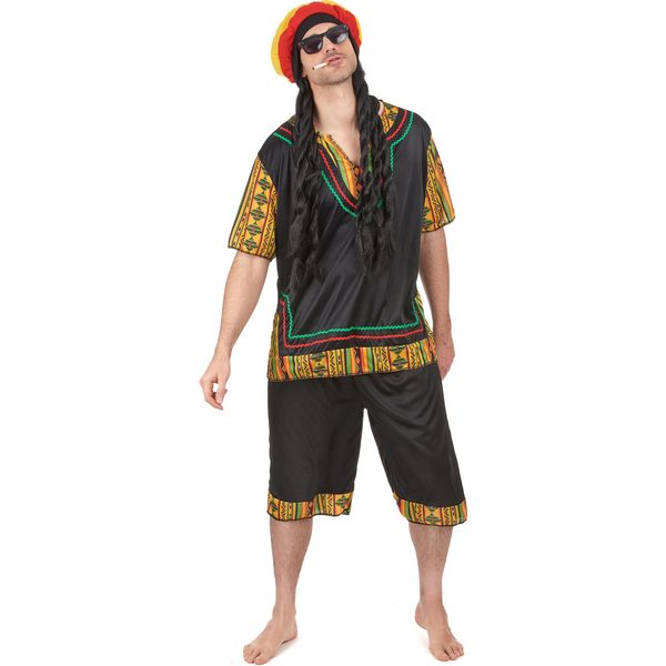Costume Rasta Da Uomo Nero E Colorato - Taglia Unica (42)-image