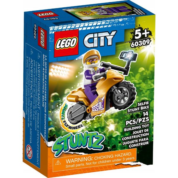 Lego 60309 City Stuntz Set Per Selfie Stunt Bike Con Motore A Volano, Moto Giocattolo Con Bastone Per Selfie, Regalo Per Bambini Dai 5 Anni In Su-image