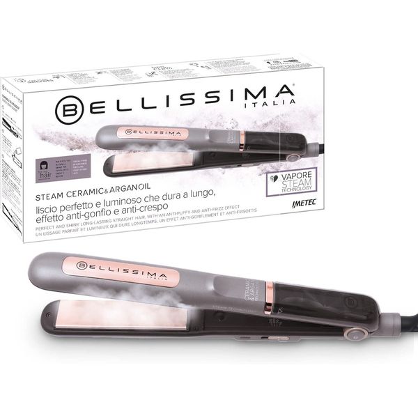 Steam Ceramic & Argan Oil, Piastra A Vapore, Rivestimento In Ceramica E Olio Di Argan, Piastra Per Capelli, 3 Impostazioni Di Temperatura, Riscaldamento Rapido, Piastre Oscillanti-image