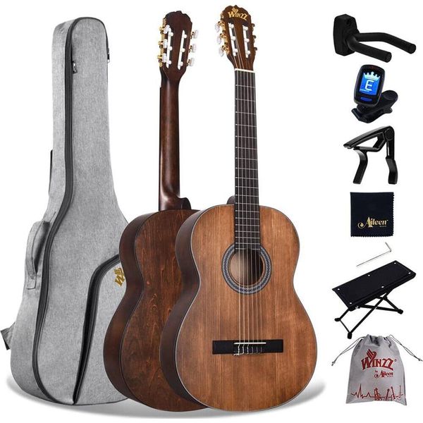 Chitarra Classica 4/4 Adulti, Chitarra Classica Per Principianti 39 Pollici... Marrone-image