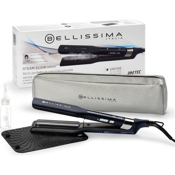 Piastra A Vapore, Liscia I Capelli In Un Solo Passaggio Senza Danneggiarli, Rivestimento In Ceramica E Cheratina, Riscaldamento Rapido, 4 Temperature-image