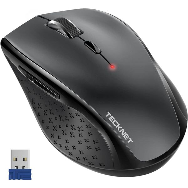 Tecknet M002 Classic Mouse Wireless Da 2,4 G, 6 Pulsanti, Ricevitore Nano, Nero-image
