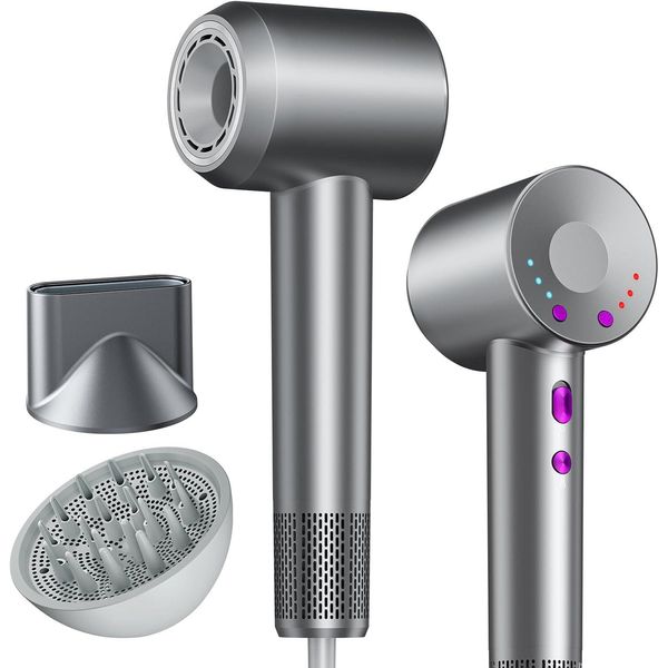 Asciugacapelli Ionico Asciugacapelli Con 150.000 Giri/Min Motore Senza Spazzole 4 Impostazioni Di Temperatura 3 Velocità Asciugatura Rapida Ugello Magnetico-image