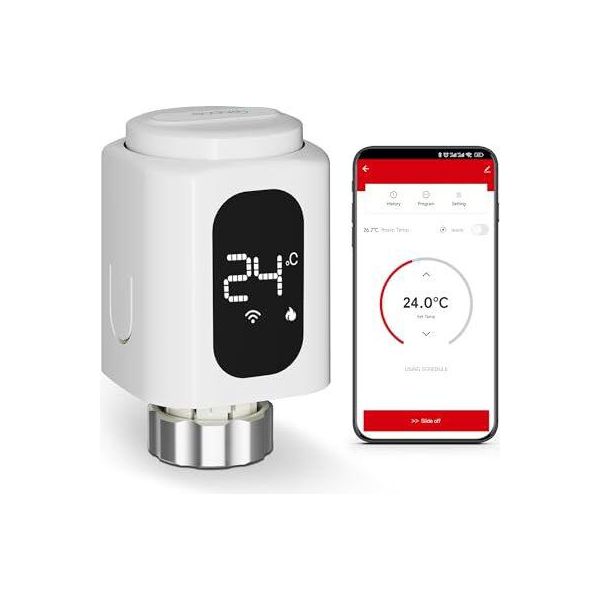 Termostato Per Radiatori Wifi, Senza Necessità Di Hub, Smart Trv, Controllo Vocale (Alexa, Google Assistant), Risparmio Energetico-image