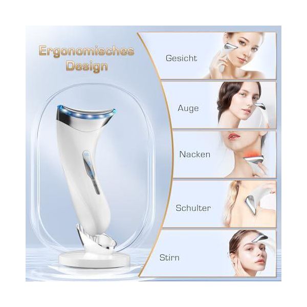 Massaggiatore Per Il Viso Massaggiatore Per Il Viso: Dispositivo Di Massaggio Facciale Antirughe Ems Con 3 Modalità Di Luce - 45℃ Beauty Tool Led-image