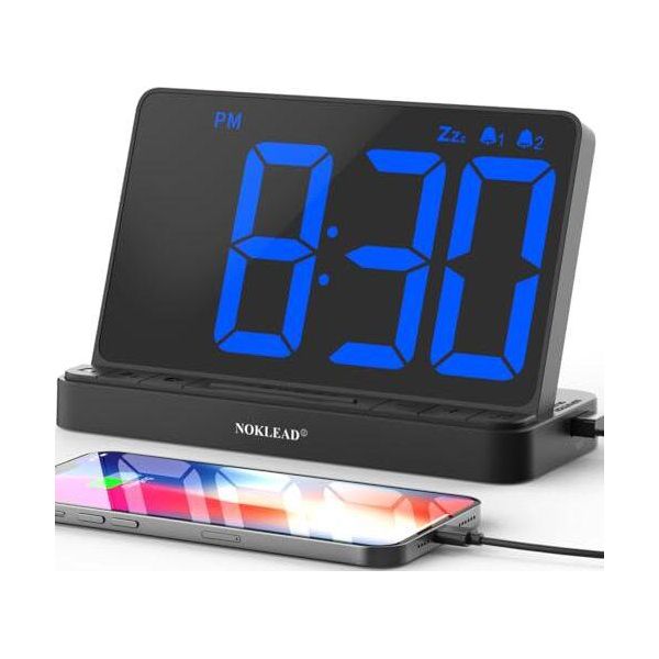 Sveglia Digitale Noklead - 5 Toni Opzionali, Dimmer, Volume Regolabile, Usb Facile, Ampio Display Led, Snooze 12/24 Ore-image