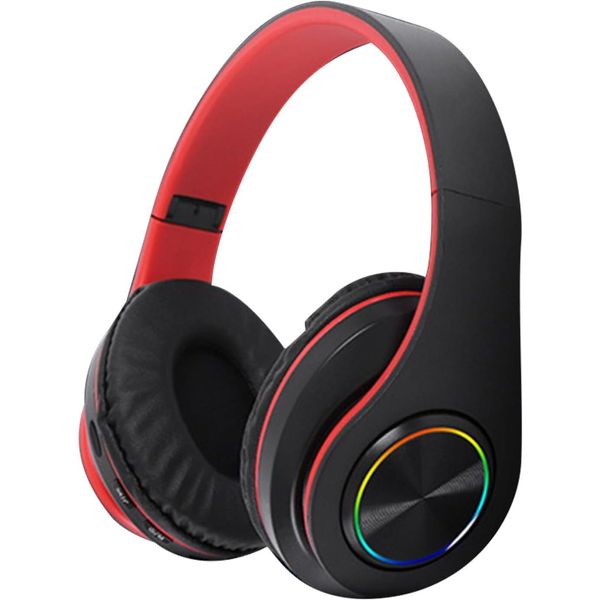 Cuffie Over-The-Ear Bluetooth Con Luce Rgb, Wireless, Pieghevoli, Con Bassi Profondi Per Viaggi, Lavoro, Telefono Cellulare, Supportato-image