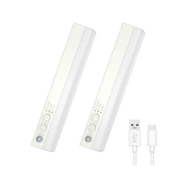 Illuminazione Led Per Armadietti Sensore Di Movimento, Luci Sotto Il Mobile, Cucina Led, Dimmerabile, Luci Ricaricabili Usb, 23 Cm Luce Cucina, Armadio, Scale-image