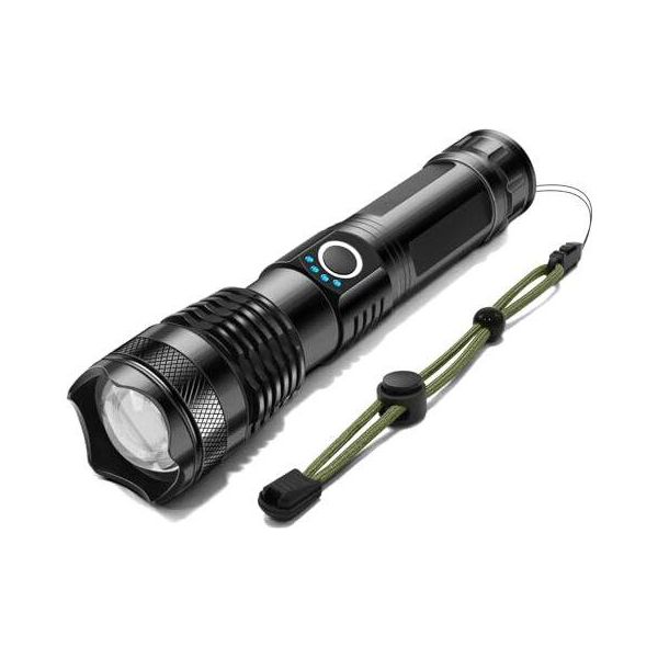 Torcia A Led Estremamente Luminosa Usb C Ricaricabile 1500 Lumen Batteria Zoomabile 5 Modalità 300 M Di Portata Campeggio - Emergenze Escursionistiche-image