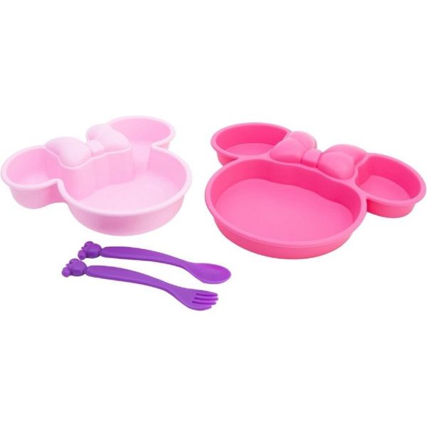 Set Di Stoviglie Per Bambini Disney Minnie Mouse 4 Pezzi - Piatto, Ciotola E Posate In Confezione Regalo-image