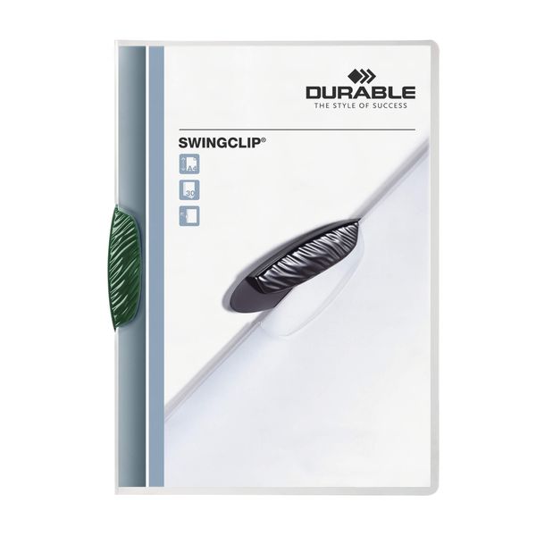 Durable Cartellina Con Clip Swingclip® 30 A4 Trasparente, Verde, 226005-image