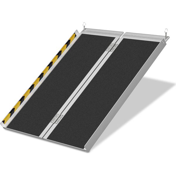 Tolletour Rampa Per Sedie A Rotelle Rampa Di Accesso Rampa Di Carico 2X Pieghevole Alluminio Superficie Antiscivolo 91Cm 270Kg-image