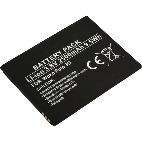 Avizar, Batteria Di Ricambio Agli Ioni Di Litio 3,8 V 2500Mah Per Wiko Pulp 3G - Potente E Sicura, Nero-image