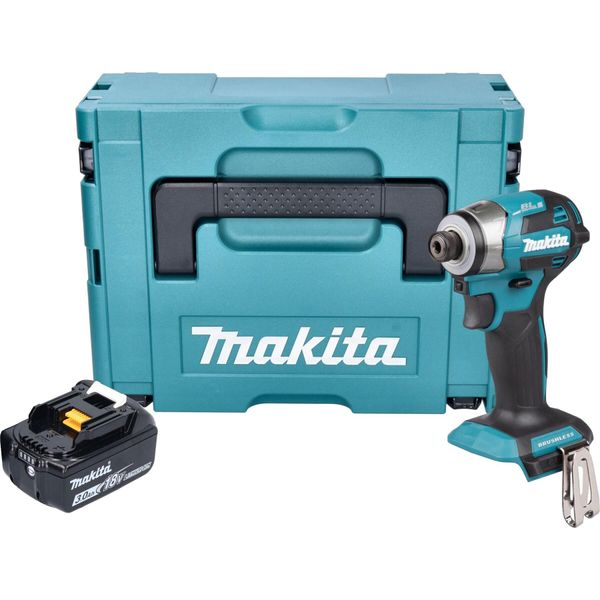 Avvitatore A Impulsi A Batteria Makita Dtd 173 F1J 18 V 180 Nm 1/4" Brushless + 1X Batteria Ricaricabile 3,0 Ah + Makpac - Senza Caricabatterie"-image