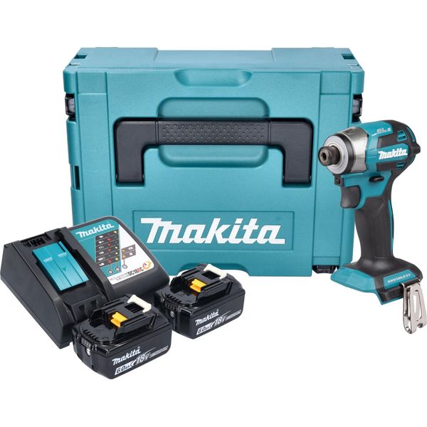 Avvitatore A Impulsi A Batteria Makita Dtd 173 Rgj 18 V 180 Nm 1/4" Brushless + 2X Batteria Ricaricabile 6,0 Ah + Caricabatterie + Makpac"-image