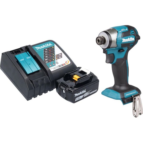 Avvitatore A Impulsi A Batteria Makita Dtd 173 RT1 18 V 180 Nm 1/4" Brushless + 1X Batteria Ricaricabile 5,0 Ah + Caricabatterie"-image