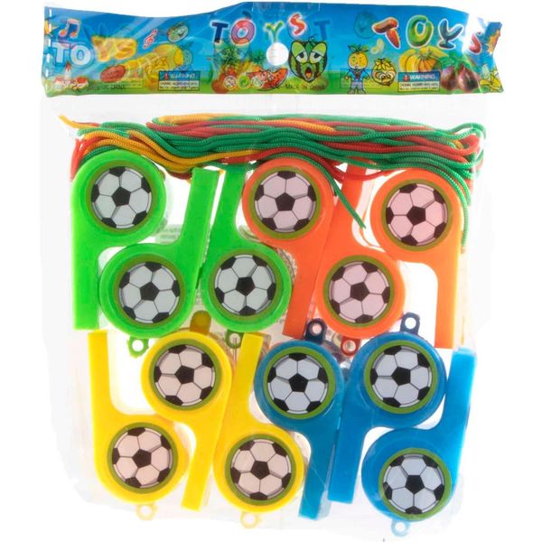 Fischietti Da Calcio Jono Toys, 12 Pezzi.-image