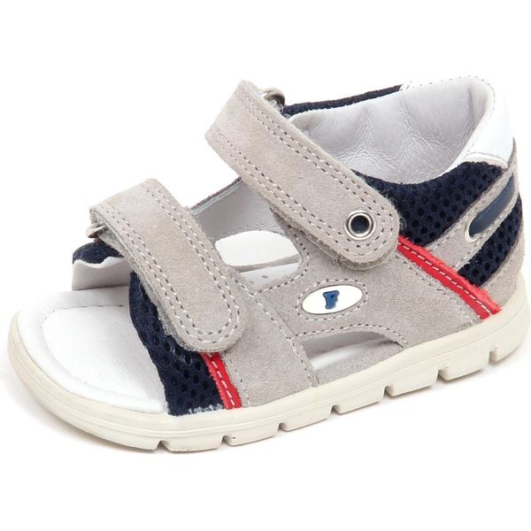 F7482 Sandalo Bimbo Boy Baby Grey/Blu Falcotto Suede/Tissue Shoe-image