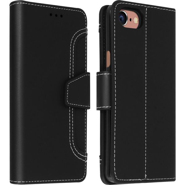Avizar, Custodia Flip Apple Iphone 6 / 6S / 7 / 8 / Se 2020 Con Portafoglio, Nero-image