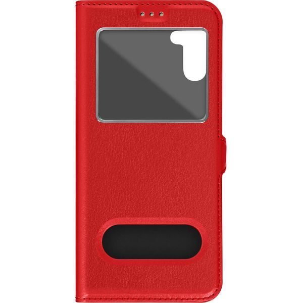 Samsung Galaxy A54 5G Cover Con Doppia Finestra E Funzione Stand - Rosso-image