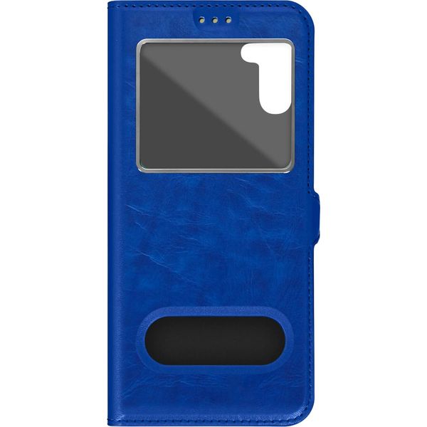 Samsung Galaxy A14 4G / 5G Cover Con Doppia Finestra E Funzione Stand - Blu-image