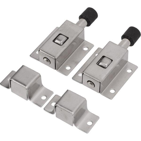 2 Set Di Acciaio Inox Chiusura Porta Anti-Furto Automatico Molla Bullone Serratura Della Porta Per La Sicurezza-image