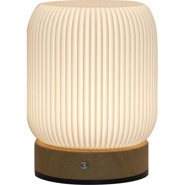 Legno Grana Touch Luce Notturna Pat Lampada Da Tavolo Camera Da Letto Lampada Da Comodino Luce D'ambiente Con Batteria Incorporata Lampada Portatile-image