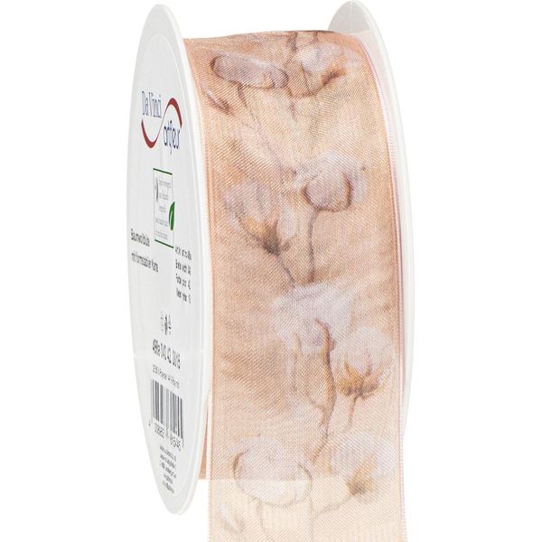 Elegante Nastro Decorativo Con Motivo In Cotone Per Accenti Floreali-image