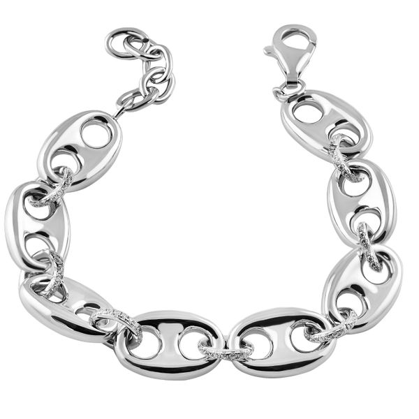 Armband Firetti "Schmuck Geschenk Silber 925 Armschmuck Armkette Gliederarmband", Silberfarben, Kristallweiß, Kristallweiß, ArmbäNder, Damen, 22Cm, Silber 925 (Sterlingsilber), Armband, Mit Zirkonia (Synth.)-image