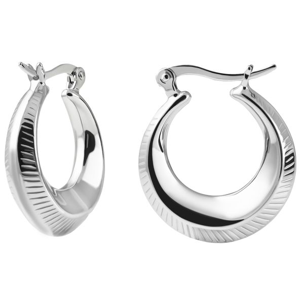 Paar Creolen Firetti "Schmuck Geschenk Silber 925 Ohrschmuck Ohrringe", Silberfarben, Ohrringe, Damen, 23Mm, Silber 925 (Sterlingsilber)-image