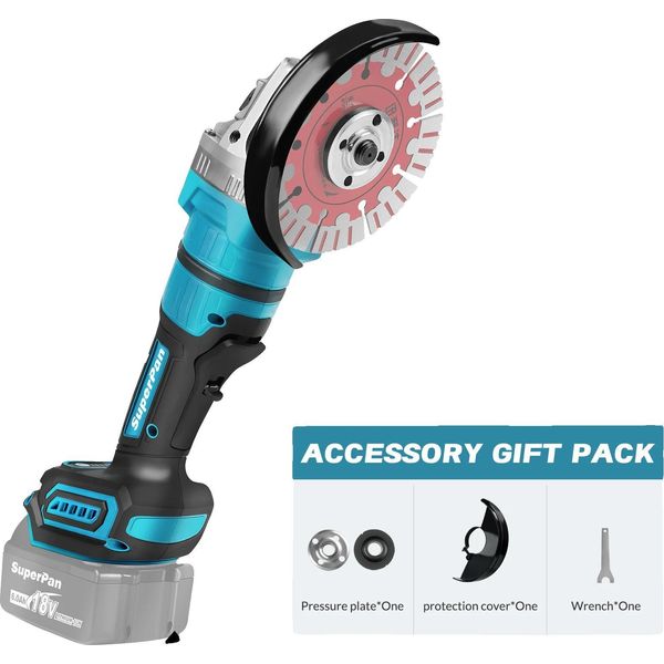 Smerigliatrice Angolare, Regolazione Continua Della Velocità, Accessori Multifunzione, Senza Batteria-image