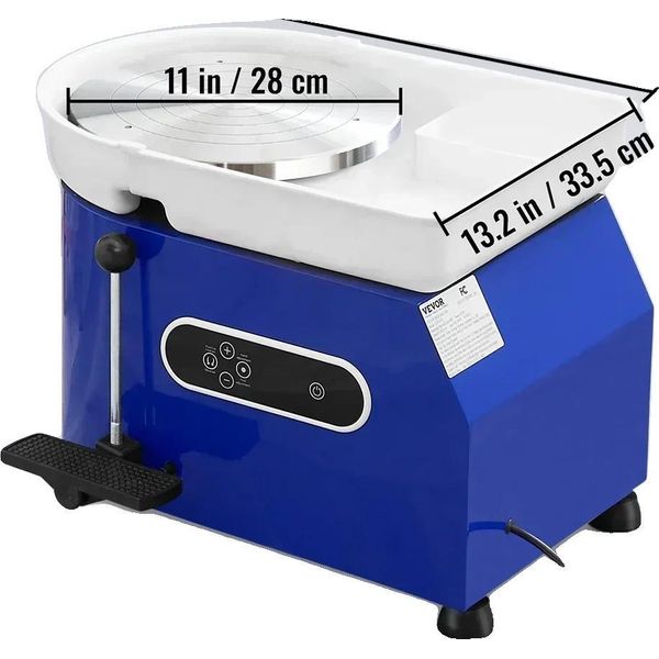 Tornio Elettrico Per Vetroceramica, 60-300 Giri/Min, Diametro 28 Cm, 450 W, 8 Kg, Blu-image