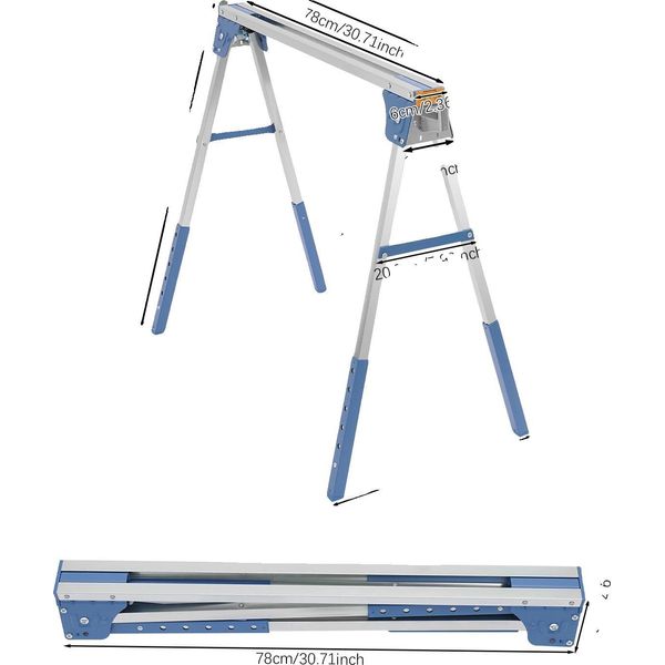 Carrello Da Lavoro, Struttura Robusta, Regolabile In Altezza, Blu-image